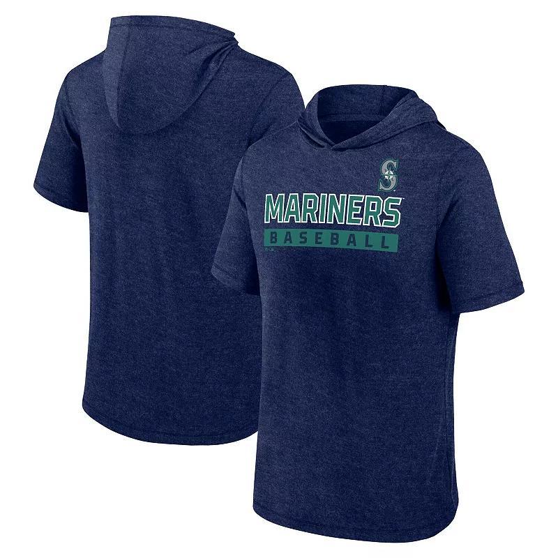 Mens Profile Seattle Mariners Big & Tall Short Sleeve Pullover Hoodie Blue Product Image