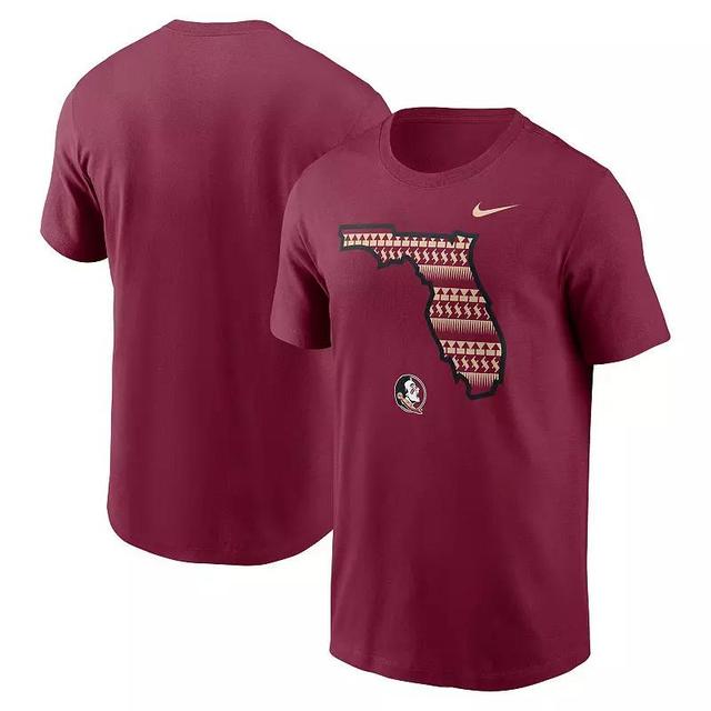 Mens Nike Garnet Florida State Seminoles Campus State Shape T-Shirt Product Image