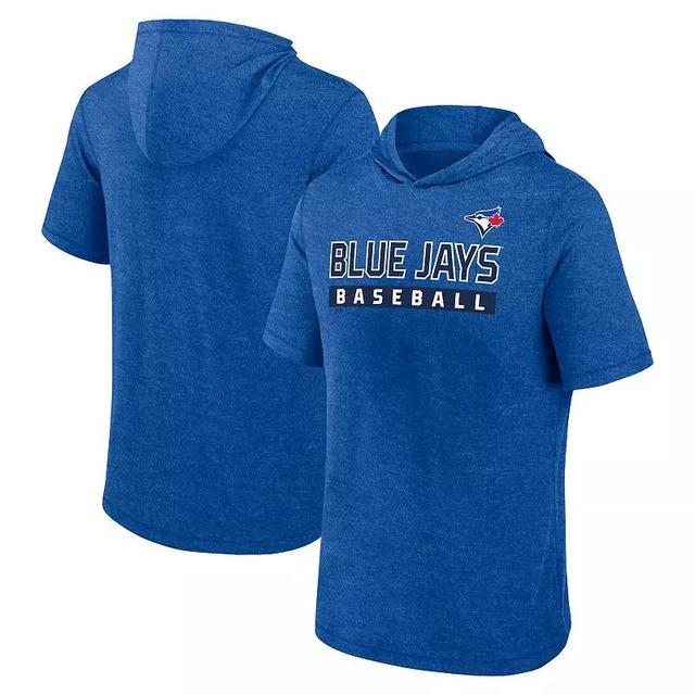 Mens Fanatics Heather Royal Toronto Blue Jays Push Short Sleeve Pullover Hoodie Product Image