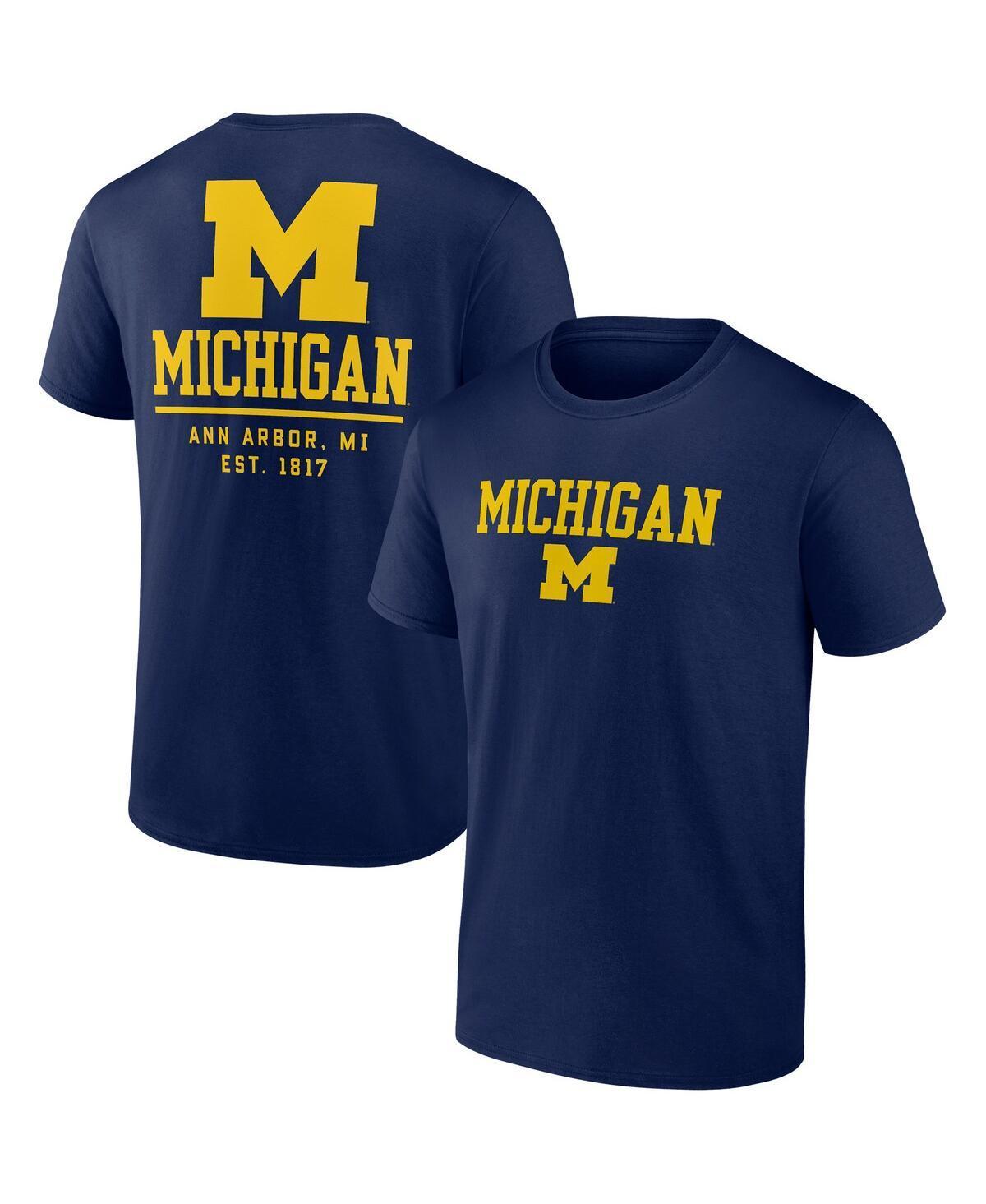 Mens Fanatics Navy Michigan Wolverines Game Day 2-Hit T-shirt Product Image