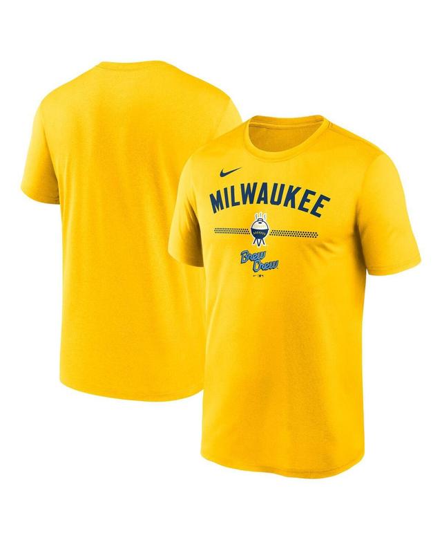 Nike Mens Gold Milwaukee Brewers City Connect Legend Performance T-Shirt Product Image