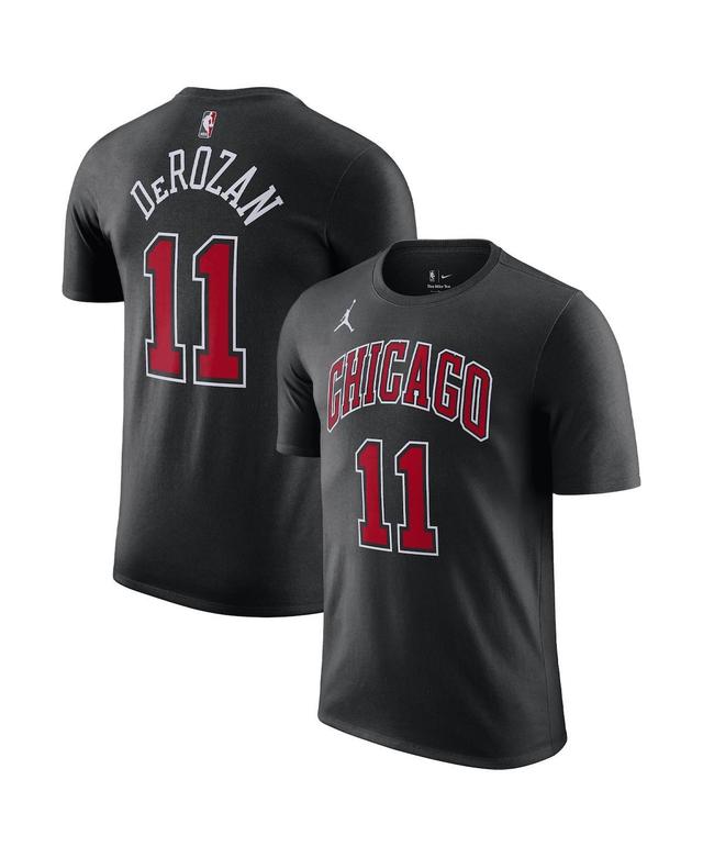 Mens Jordan DeMar DeRozan Black Chicago Bulls 2022/23 Statement Edition Name and Number T-shirt Product Image