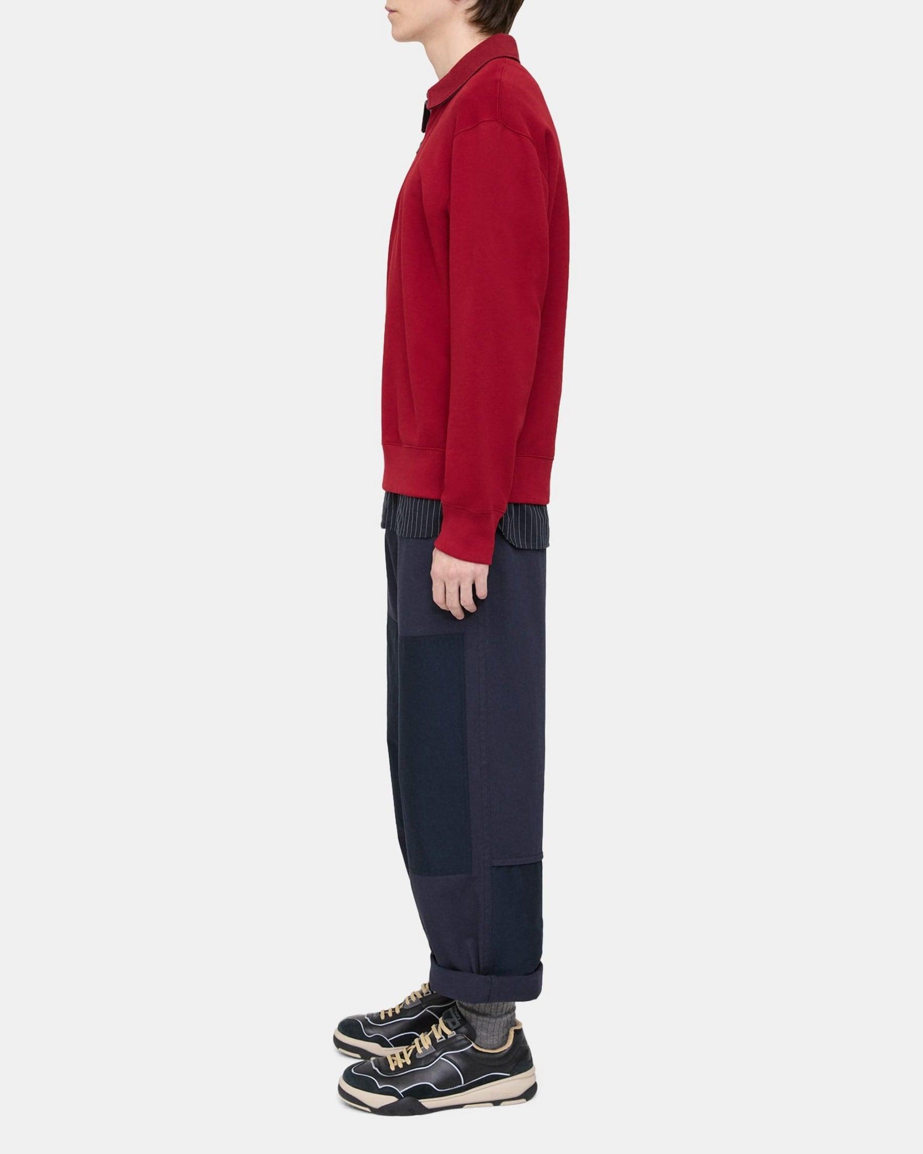 Quarter-Zip Polo Sweater in Terry Cotton Product Image