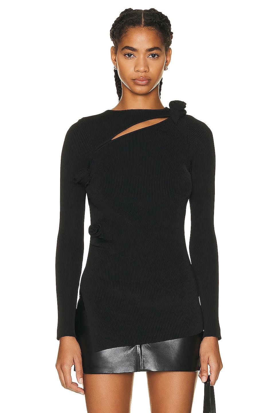 Coperni Asymmetrical Knit Top Black. (also in ). Product Image