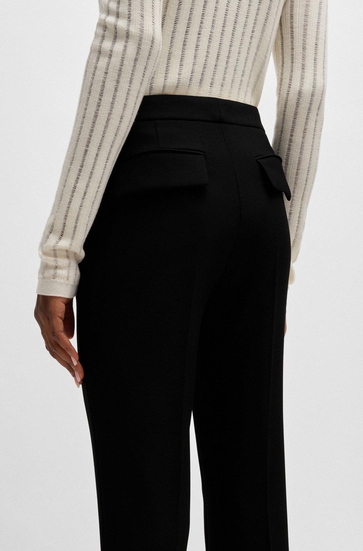 High-waisted slim-fit trousers with flared leg Product Image