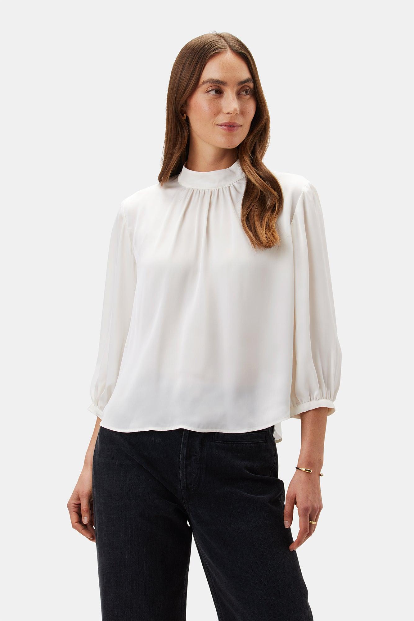 Jeanne 3/4 Sleeve Blouse - Ivory Product Image