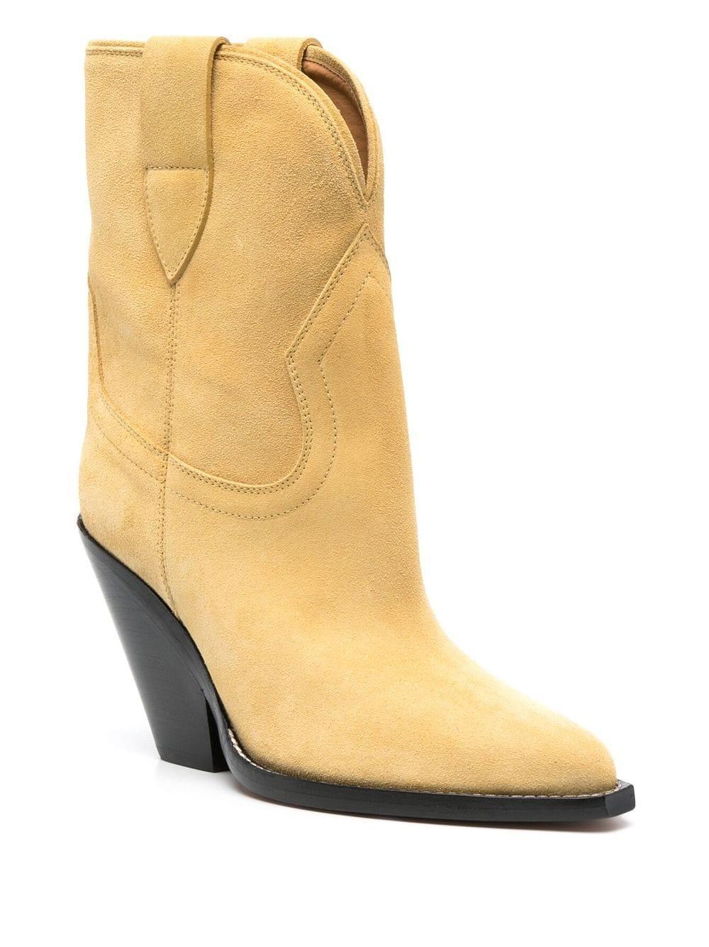 90mm Suede Boots In Light Yellow Product Image