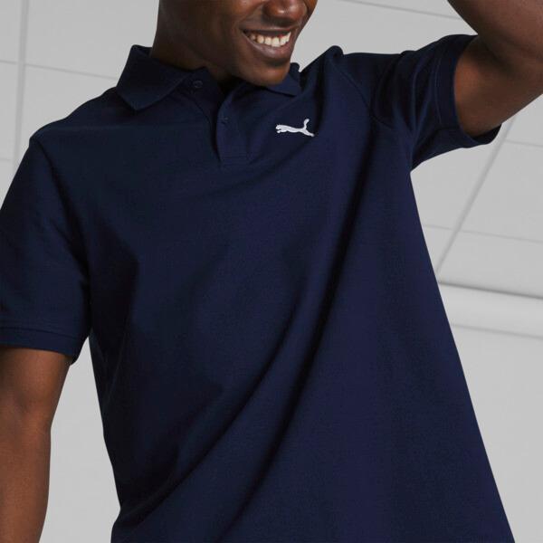 PUMA Essential Pique Men's Polo Shirt in Dark Blue Product Image