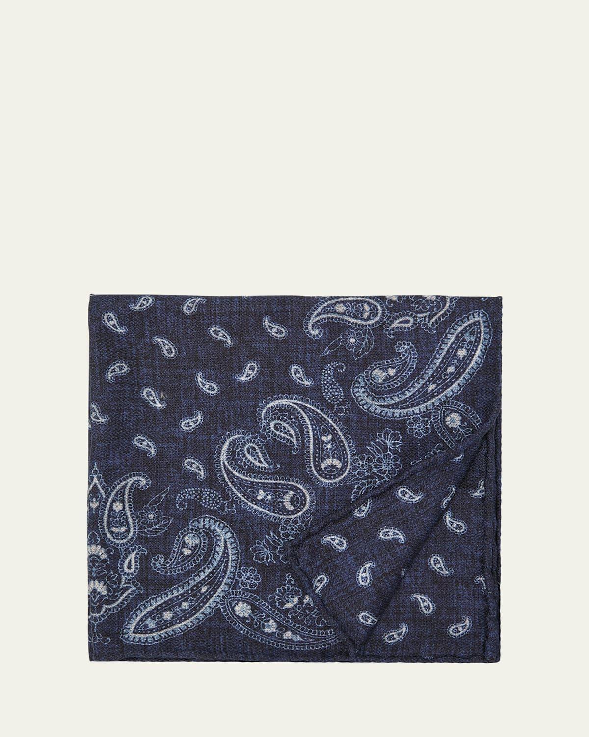 Men's Silk Paisley Pocket Square Product Image