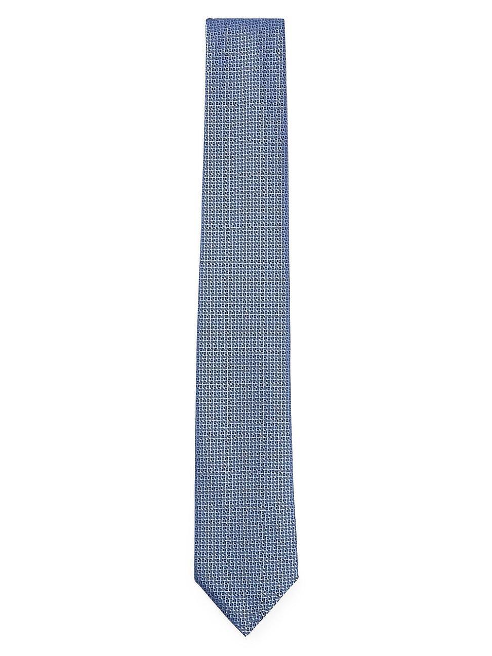 Mens Silk Blend Tie with All Over Jacquard Pattern Product Image