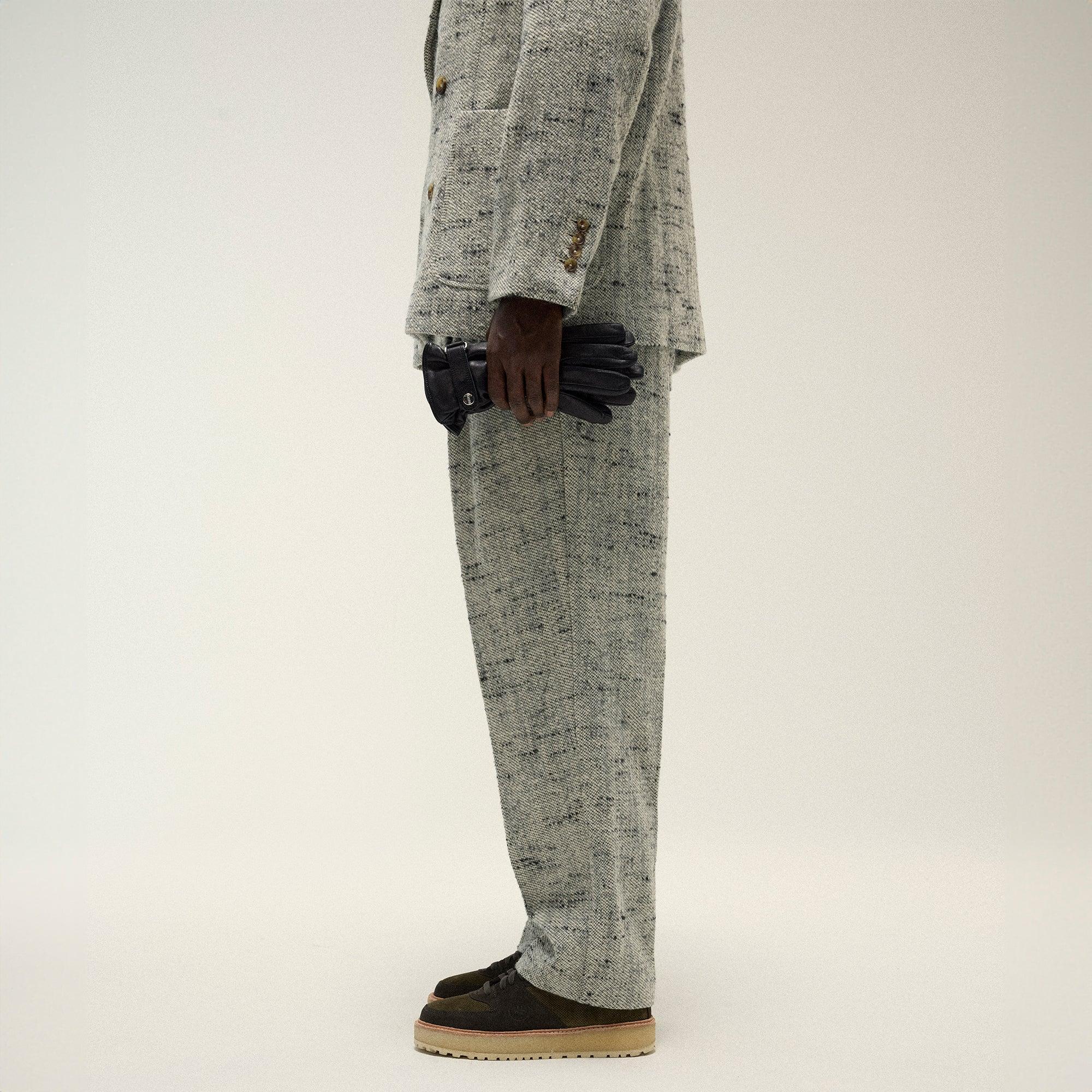 &Kin Tweed Kylan Pleated Trouser - Fin Male Product Image