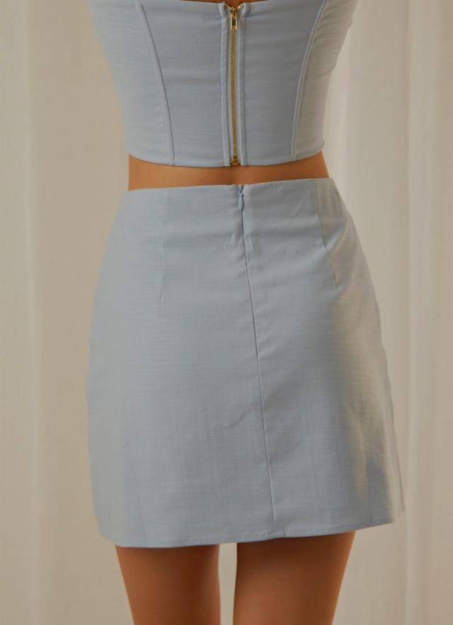 Rooftop Drinks Mini Skirt - Sky Blue Product Image