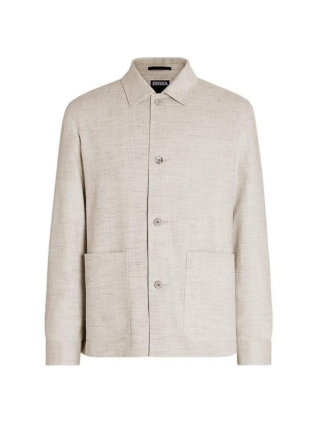 Mens Silk and Linen Blend Jacket Product Image