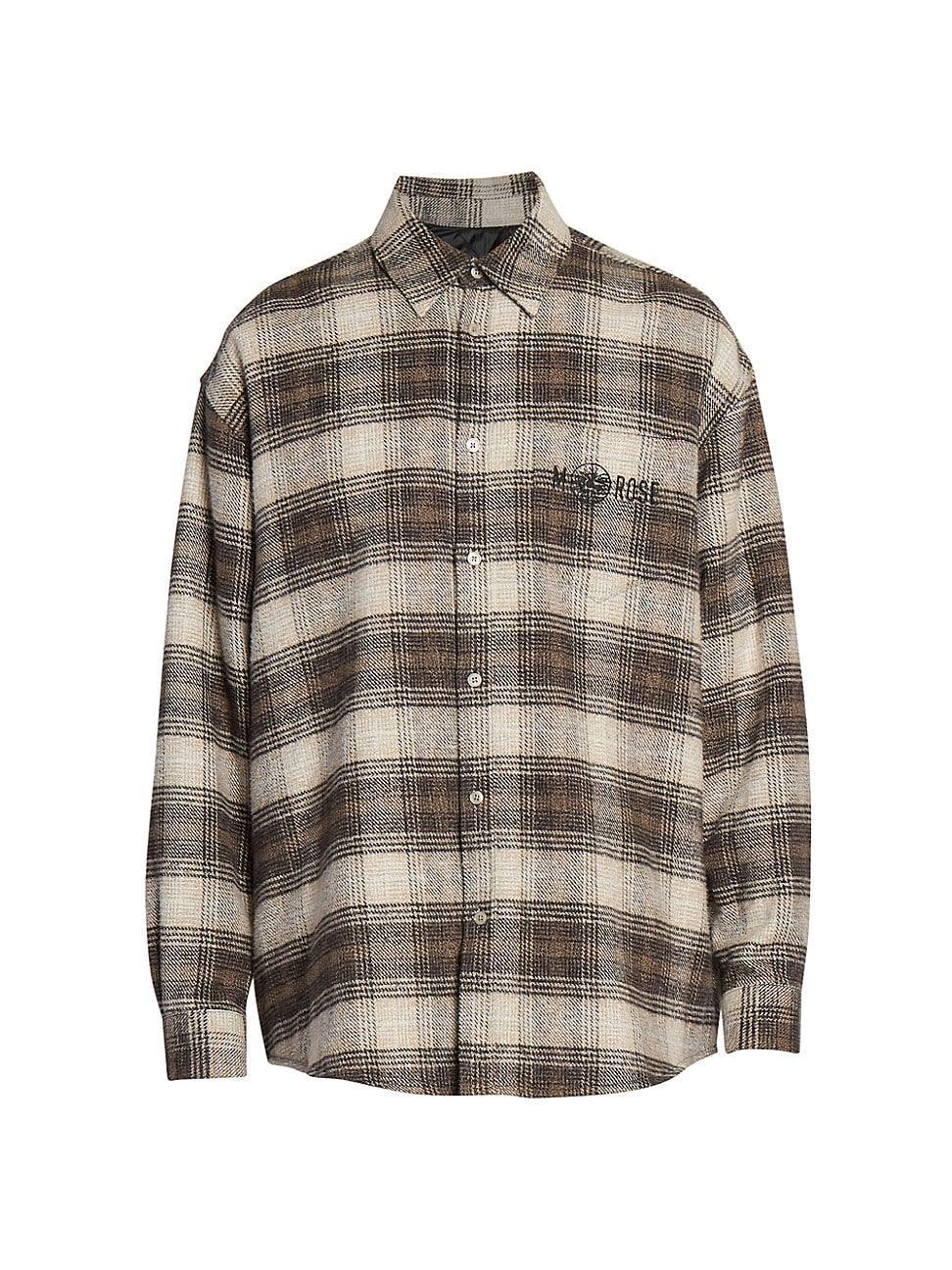 Mens Check Logo Cotton Overshirt Product Image