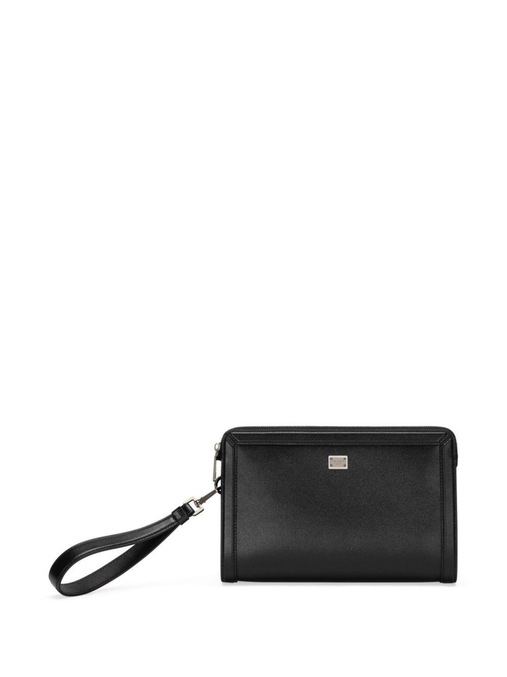 Logo-plaque Clutch Bag In Black Product Image