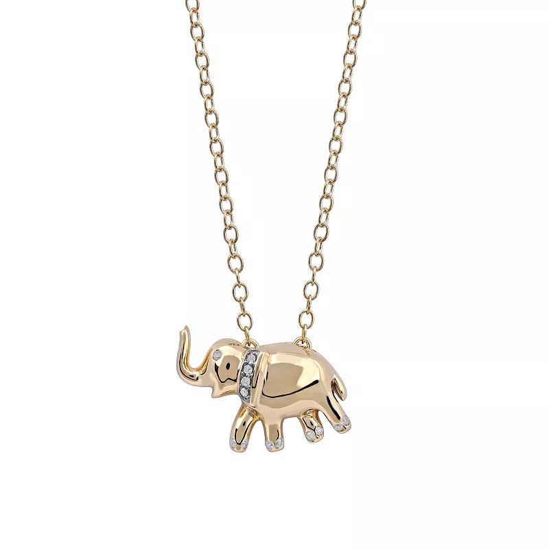 DeCouer Diamond Accent Elephant Balloon Animal Pendant Necklace, Womens Rose Gold Tone Product Image