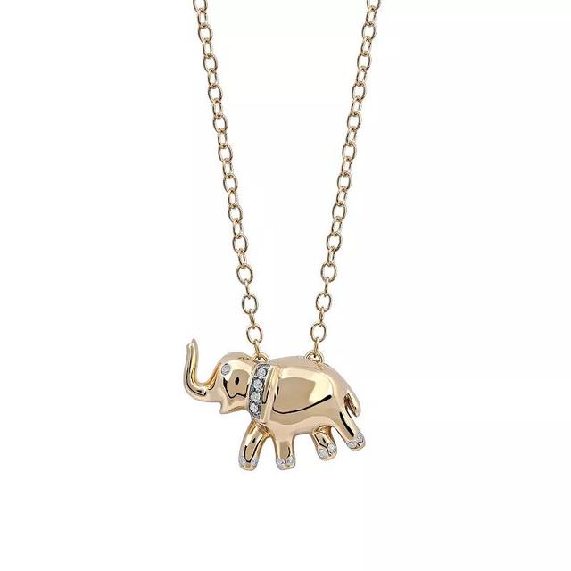 DeCouer Diamond Accent Elephant Balloon Animal Pendant Necklace, Womens Rose Gold Tone Product Image