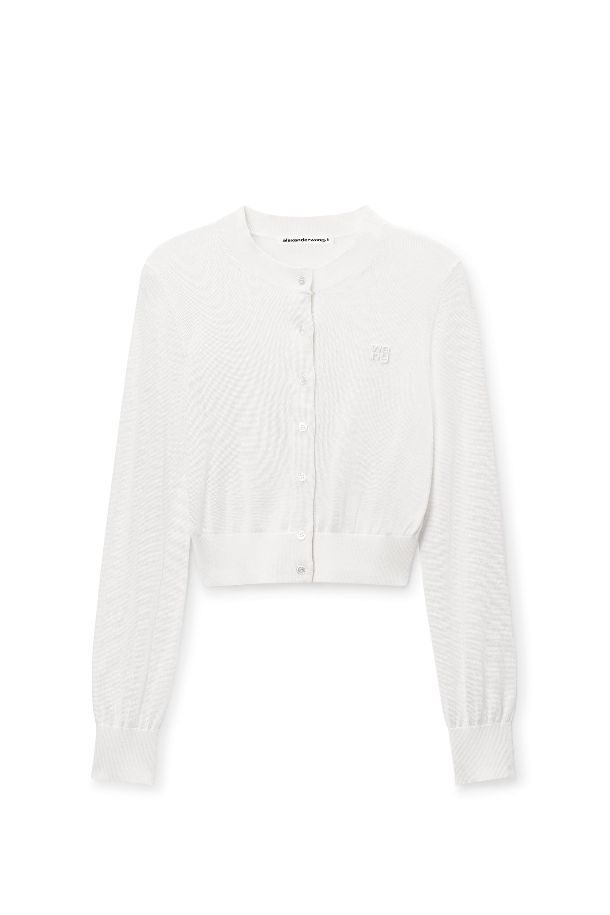 Logo-embroidered Cropped Cardigan In Viscose Product Image