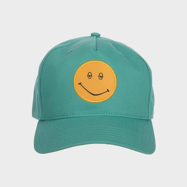 Mens Dazed and Confused Smiley Face Printed Cotton Baseball Hat - Teal Product Image