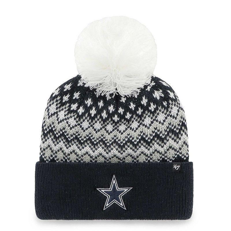 Womens 47 Dallas Cowboys Elsa Cuffed Knit Hat with Pom, Blue Product Image