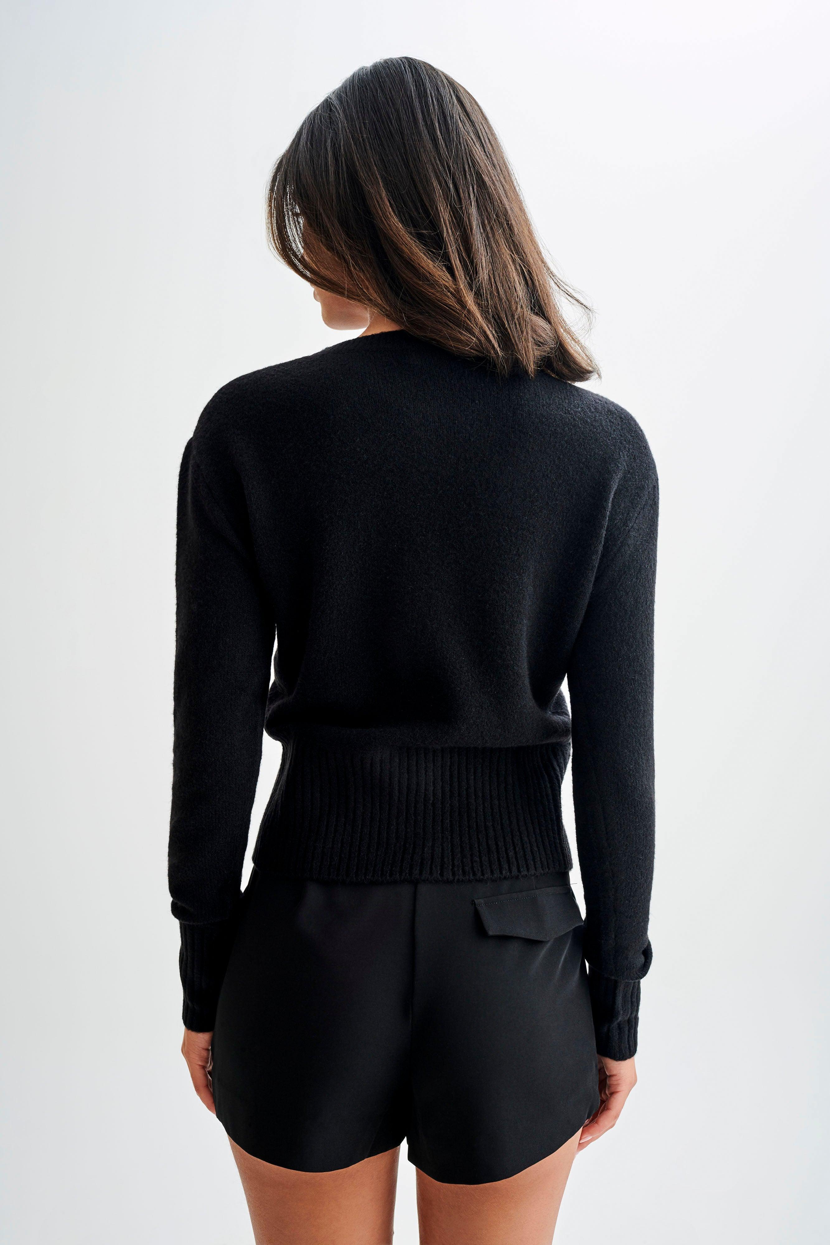 Genevieve Oversized Knit Cardigan - Black Product Image