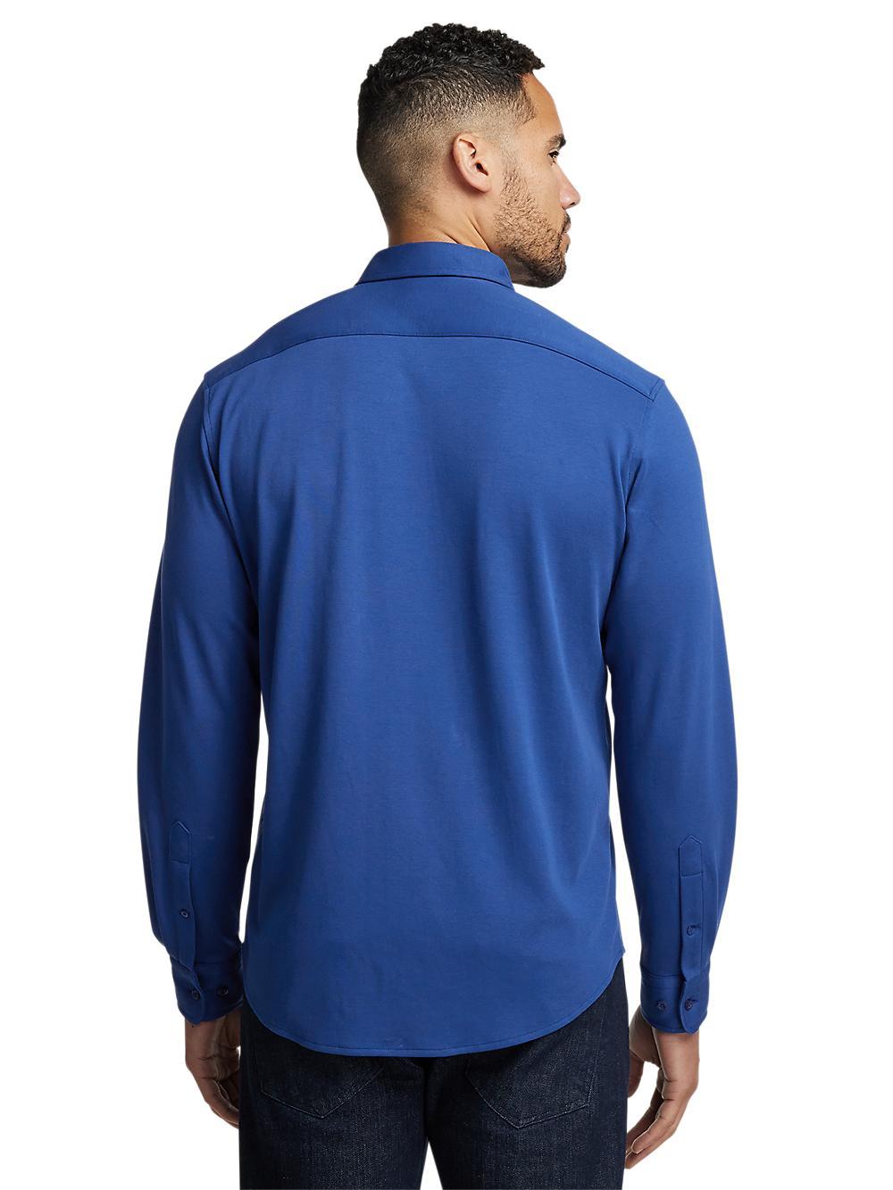 Mercerized Cotton Button Front Polo - Blue Product Image