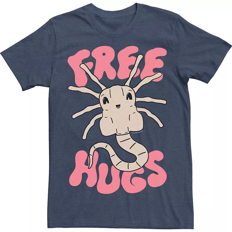 Mens Alien Xenomorph Free Hugs Tee Navy Grey Product Image