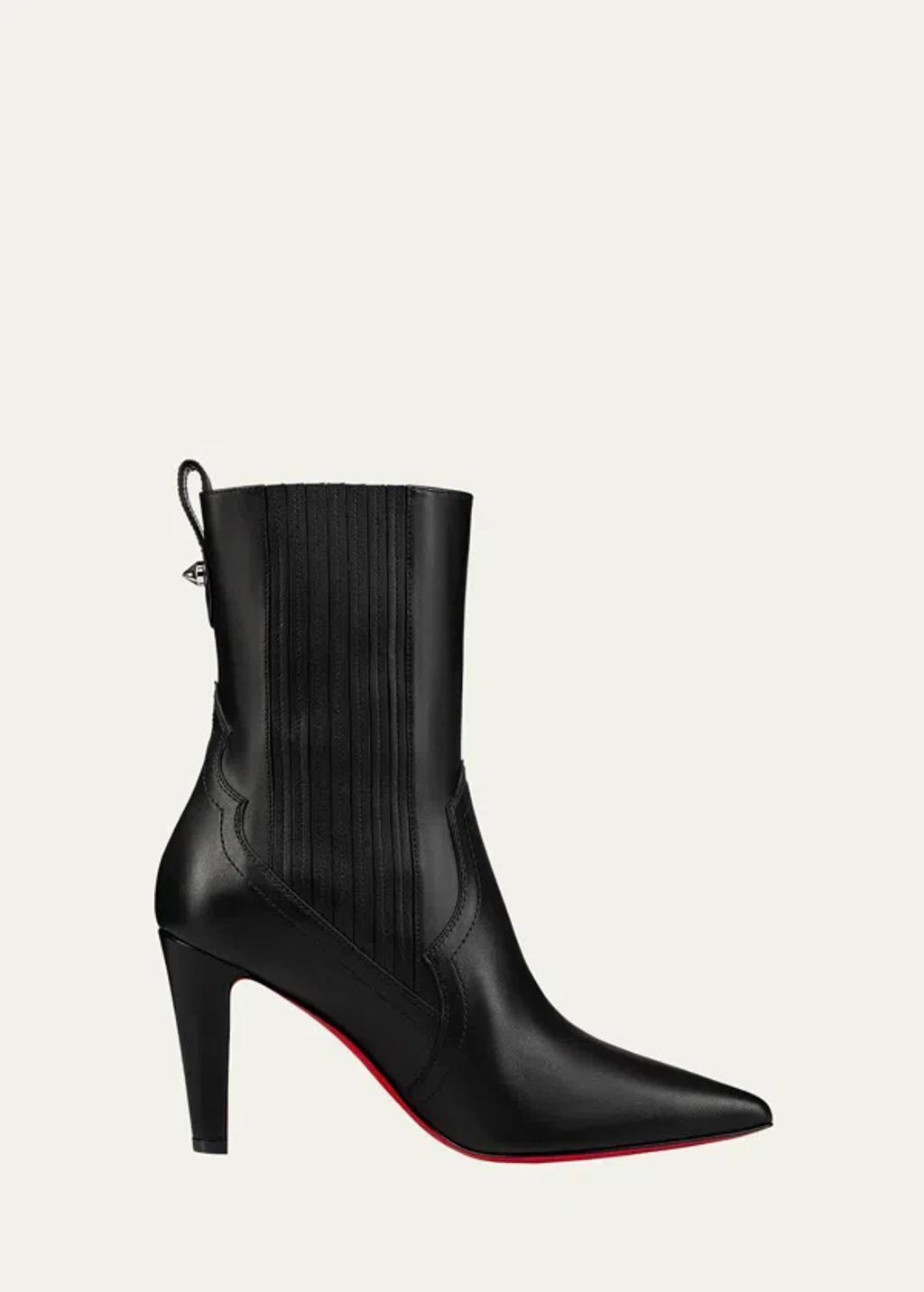 Leather Chelsea Red Sole Booties In Black product image