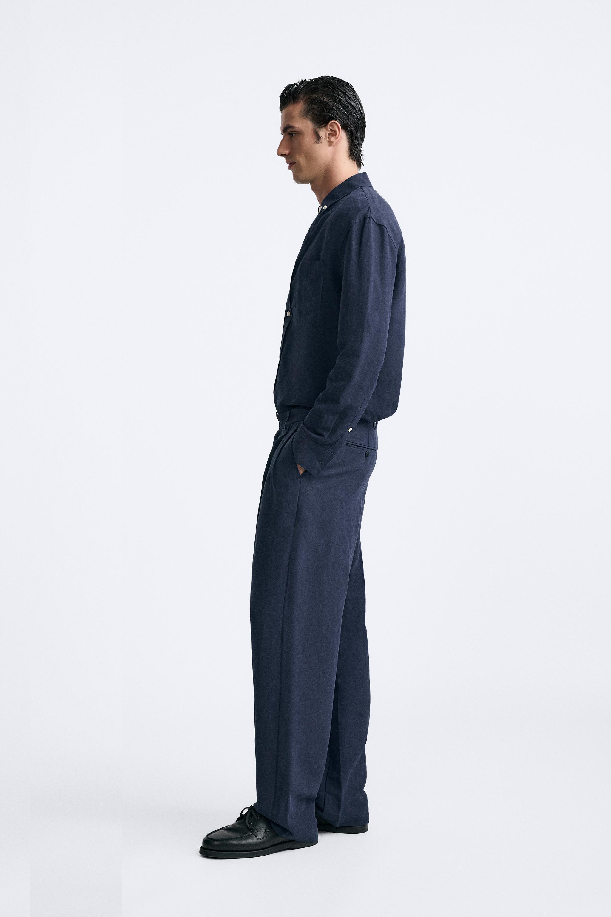 LINEN AND SILK BLEND PANTS Product Image