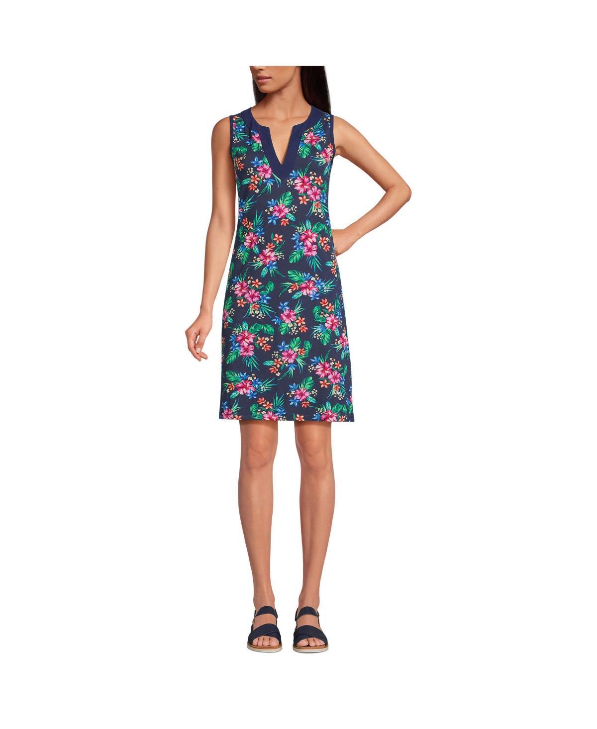 Women's Cotton Jersey Sleeveless Swim Cover-up Dress Print Product Image