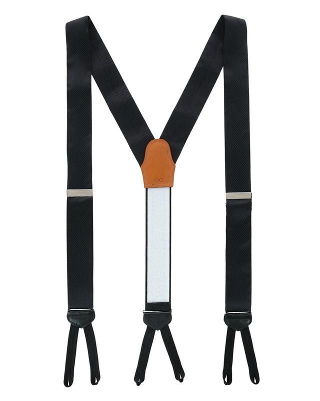 Mens Leyton Diagonal-Weave Silk Suspender Braces Product Image