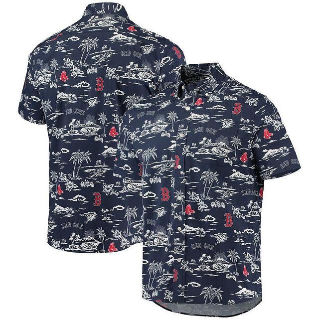 Mens Reyn Spooner Boston Red Sox Kekai Performance Button-Up Shirt Blue Product Image