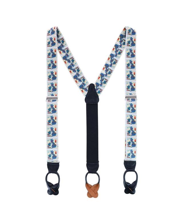 Trafalgar Mens Uk Stamps Silk Button End Suspenders Product Image