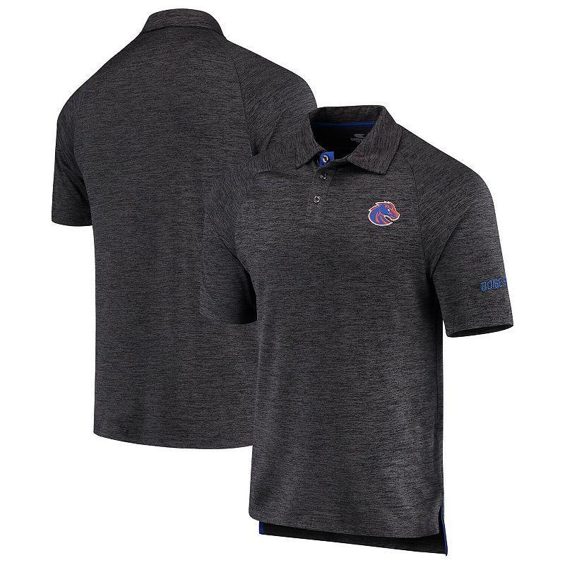 Mens Colosseum Heathered Black Boise State Broncos Down Swing Polo Product Image