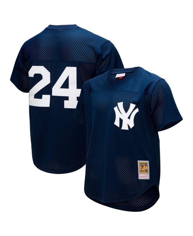 Mens Mitchell & Ness Rickey Henderson Navy New York Yankees Cooperstown Collection Mesh Batting Practice Button-Up Jersey - Navy Product Image