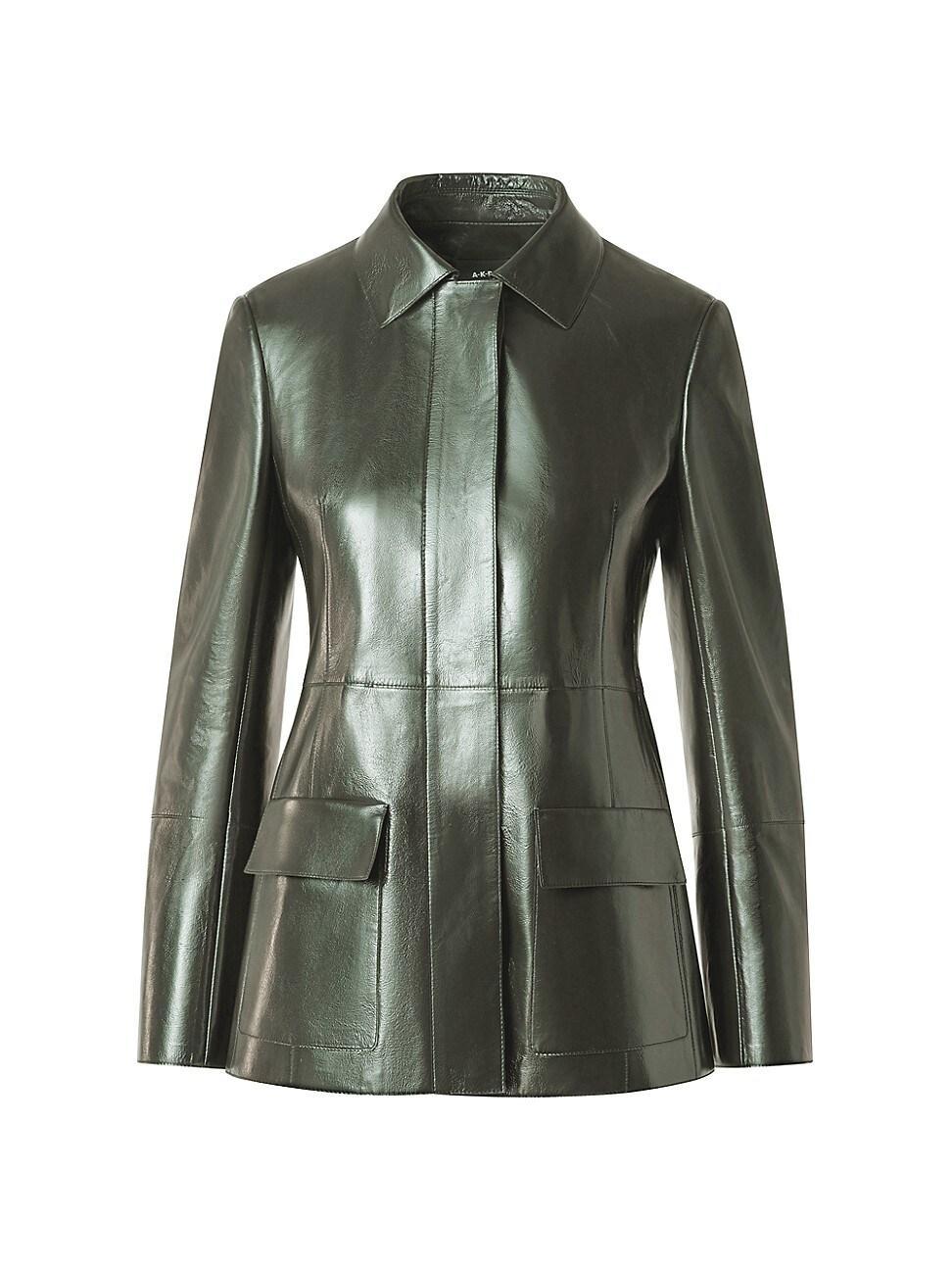 Womens Whisper Metallic Leather Jacket Product Image