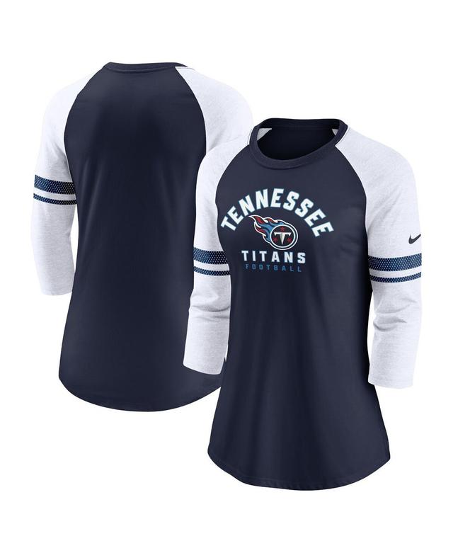 Womens Nike Navy Tennessee Titans 3/4-Sleeve Lightweight Raglan Fashion T-shirt Product Image