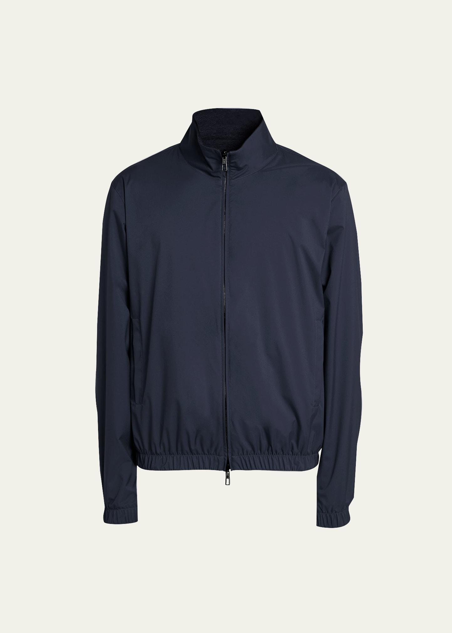 Mens Nylon Zip-Up Bomber Jacket Product Image