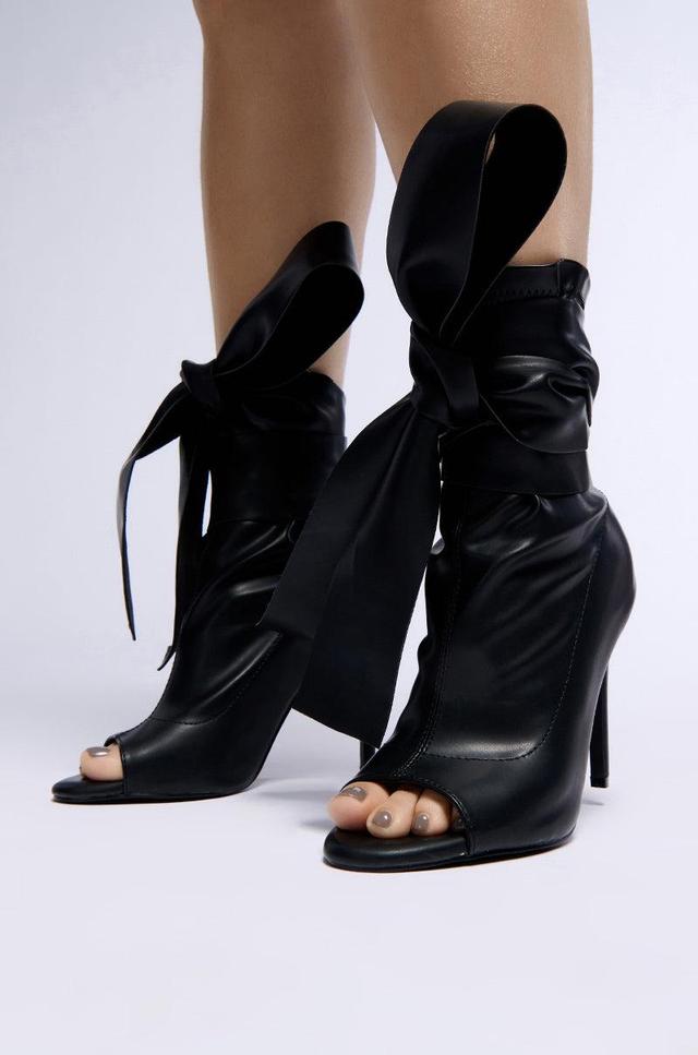 AZALEA WANG KLARICE BLACK PEEP TOE BOOTIE Product Image