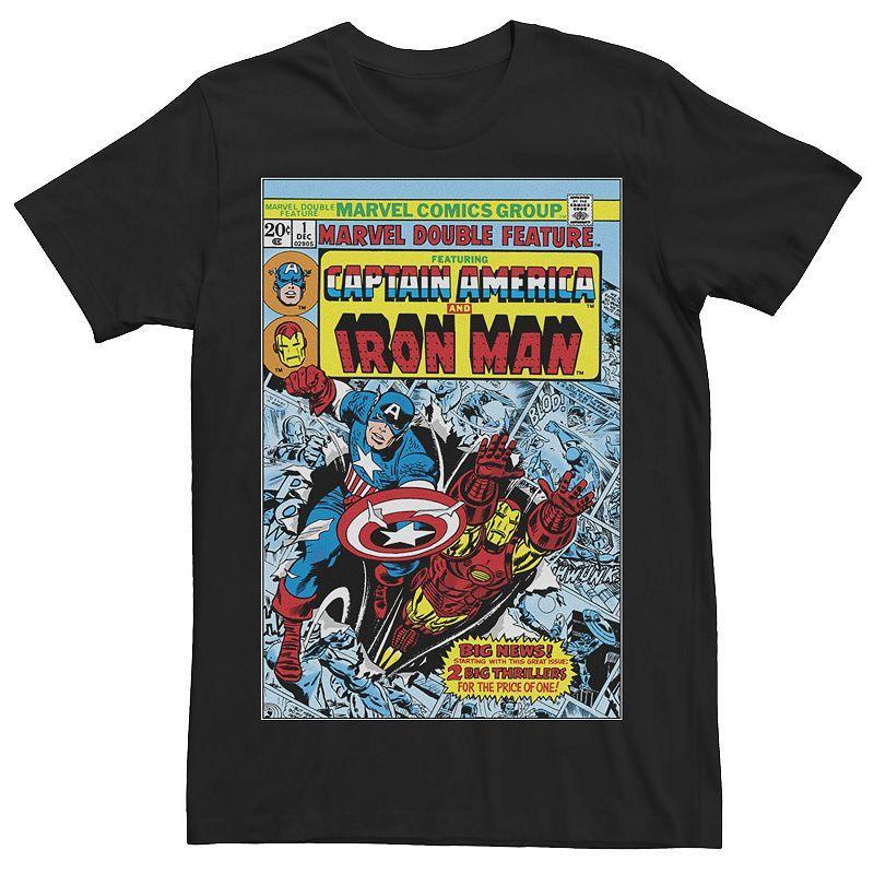 Mens Marvel Captain America And Iron Man Double Feature Comic Tee Product Image