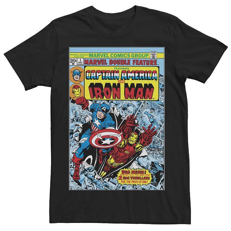 Mens Marvel Captain America & Iron Man Comic Cover Tee Product Image