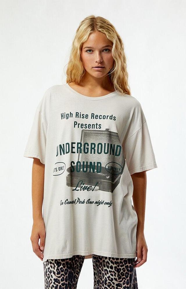 Women's High Rise Records Tonal Oversized T-Shirt Product Image