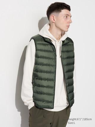 Mens Ultra Light Down Vest with Anti-Static Olive Large UNIQLO US Product Image