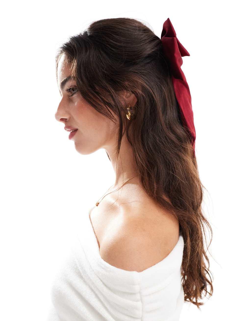 JJXX hair bow in red satin Product Image