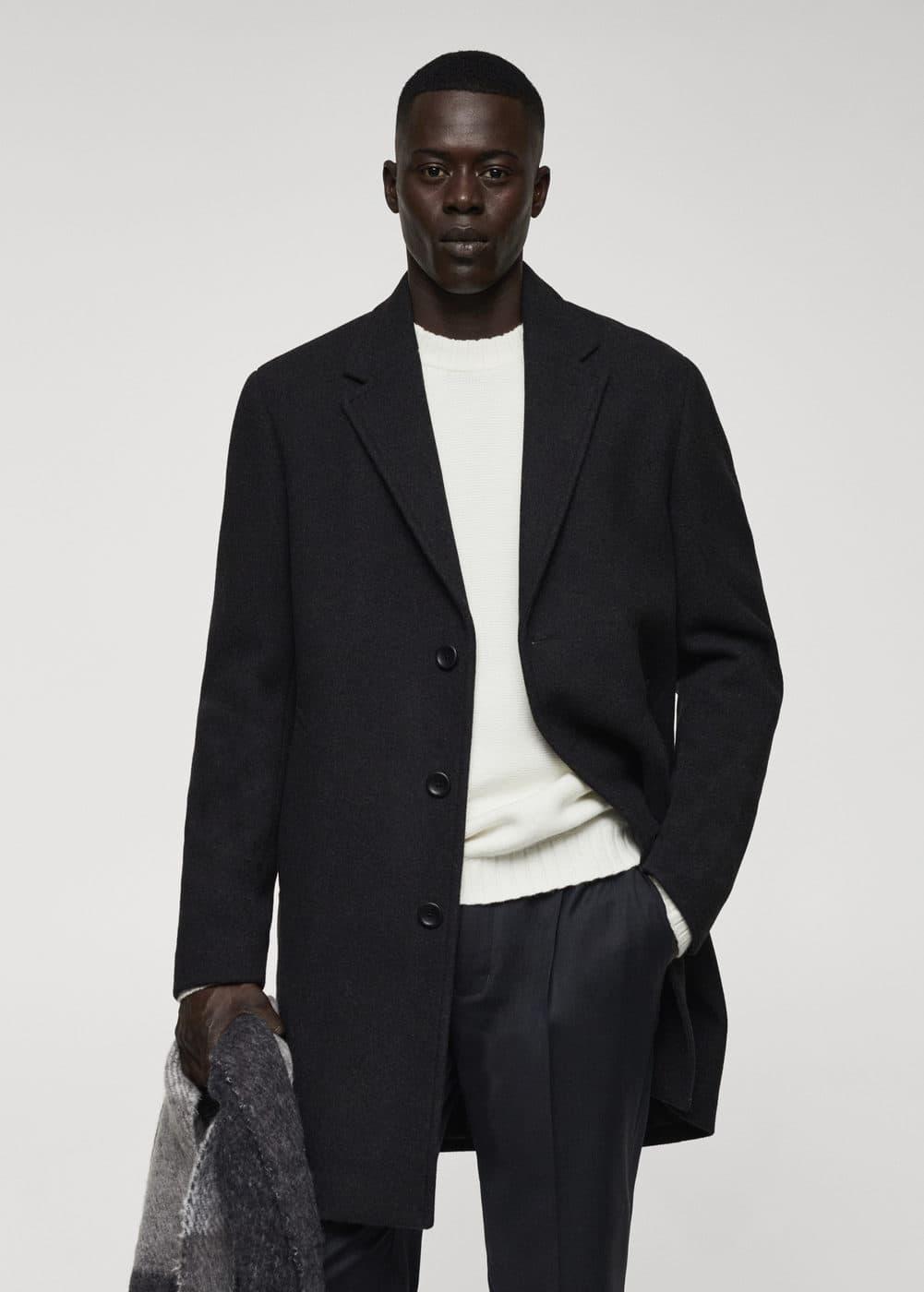 MANGO MAN - Lightweight recycled wool coat charcoalMen Product Image