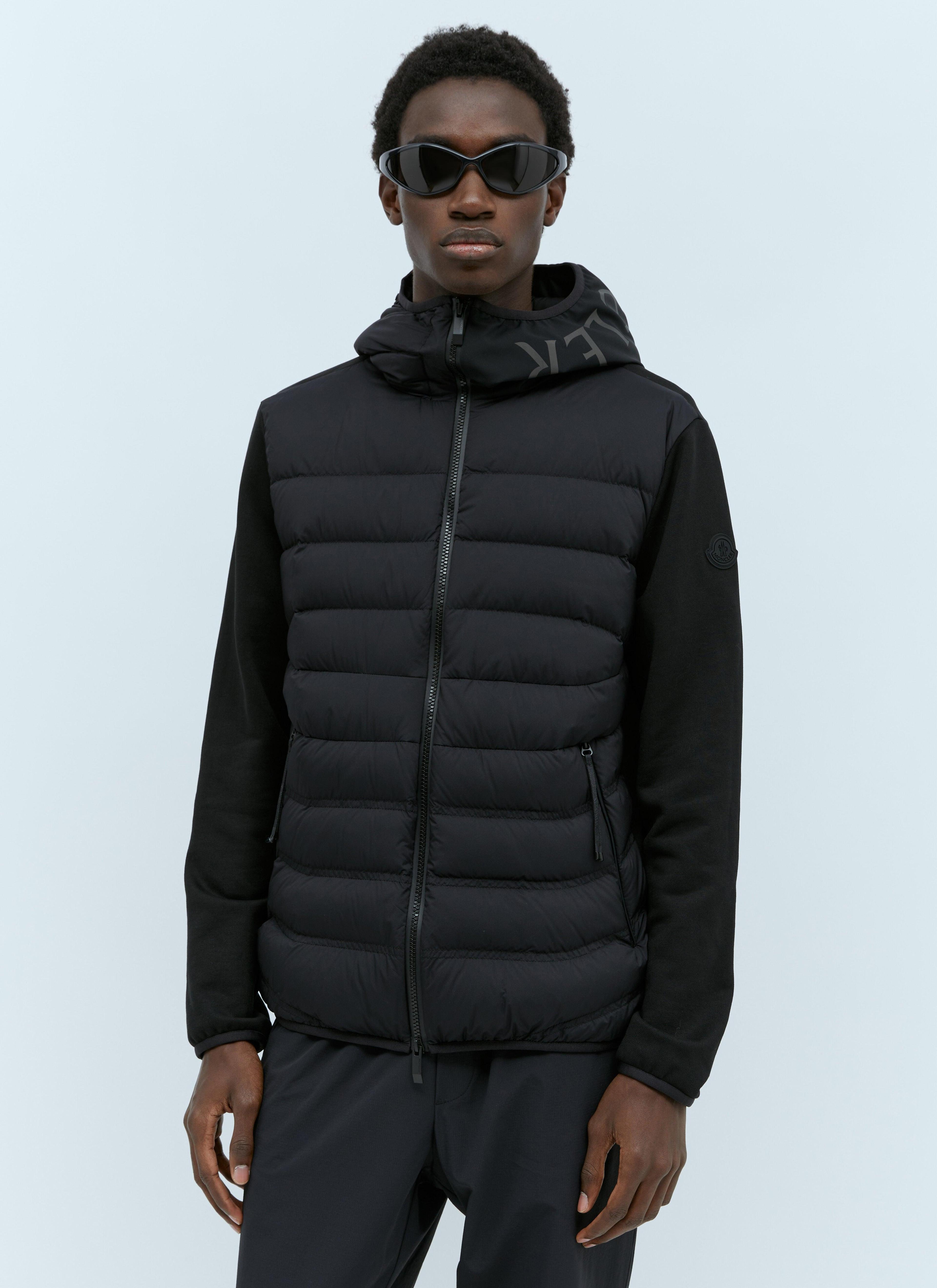 Zip-up Down Cardigan In Black Product Image