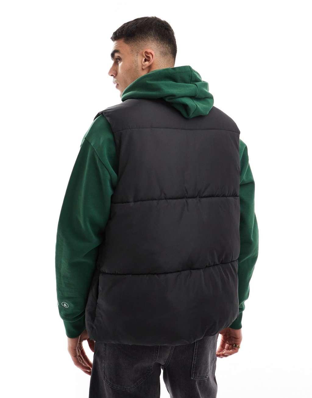 ASOS DESIGN puffer vest in black Product Image