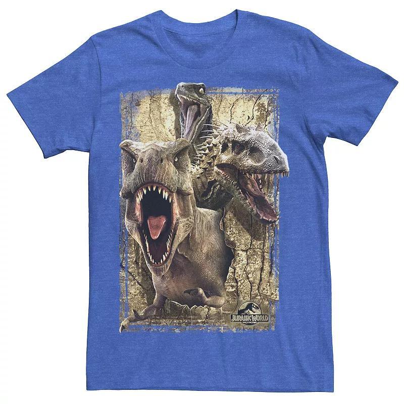 Mens Jurassic World Killer Dinosaur Collage Tee Grey Product Image