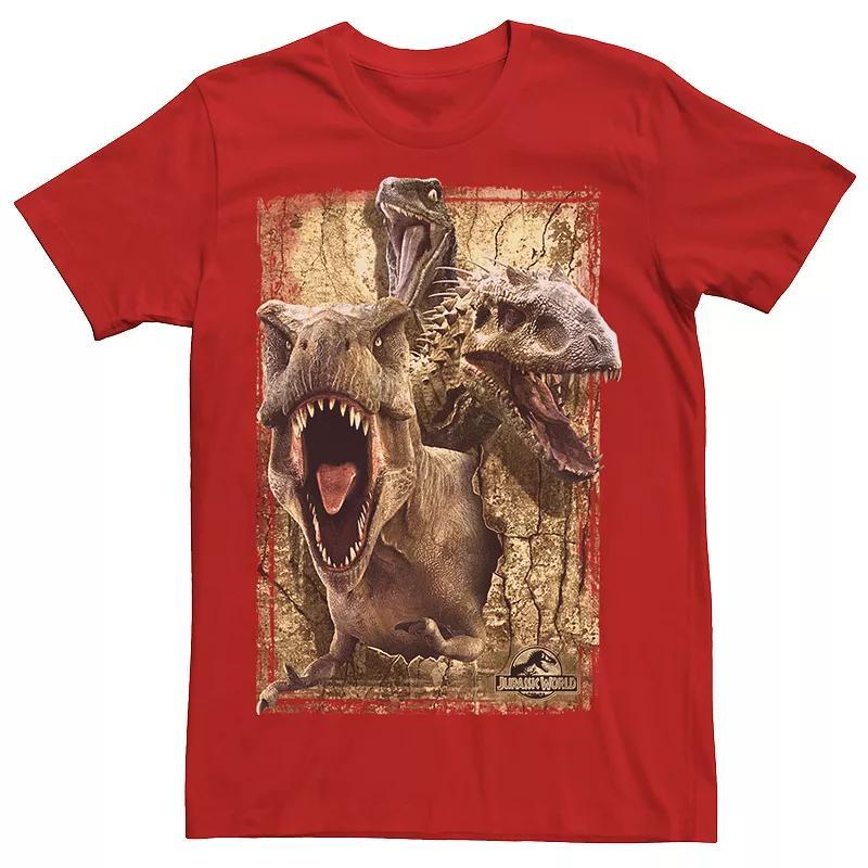 Mens Jurassic World Killer Dinosaur Collage Tee Grey Product Image