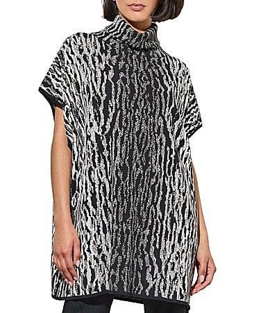 Womens Plus Size Animal-Print Turtleneck Tunic Product Image